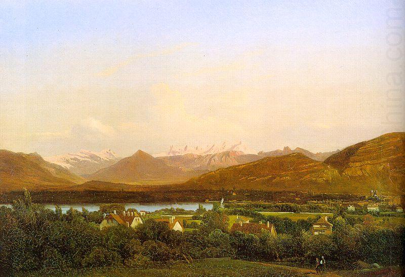 Alexandre Calame View of Geneva from Petit-Saconnex china oil painting image